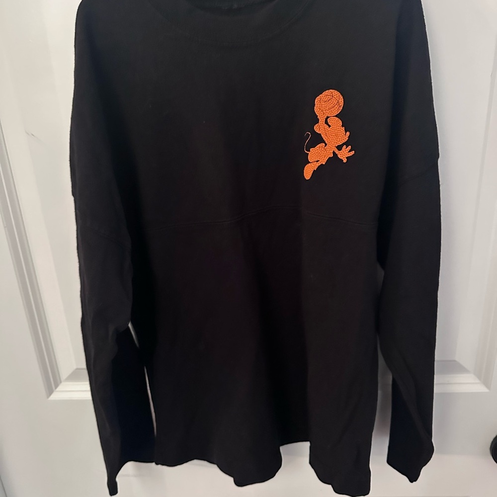 Disney Kids Black and Orange Basketball “Spirit Jersey” Long Sleeve Shirt - Picture 4 of 6